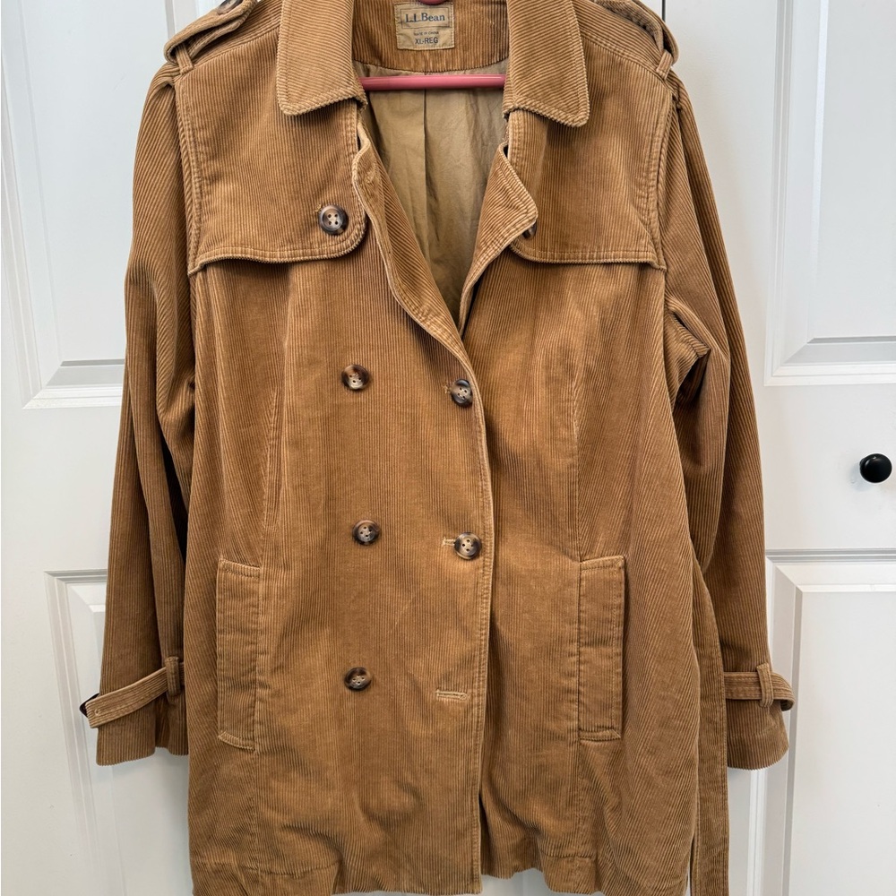 L.L. Bean Women's Brown Corduroy Trench Coat